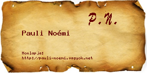 Pauli Noémi névjegykártya